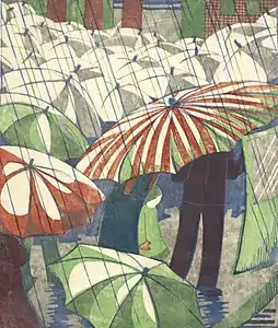 Linogravure en 4 couleurs, Ethel Spowers (1890-1947).