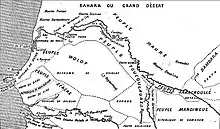 Carte des peuplades du Sénégal de l'abbé Boilat (1853).