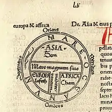 Carte du « monde connu » (d'Etymologiae d'Isidore de Séville, 1472).