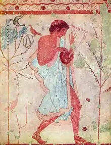 Sonneur de lyre, fresque de la Tombe du Triclinium.