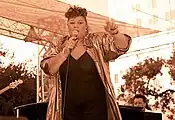 Etta James en 2006. Elle est introduite au Rock and Roll Hall of Fame en 1993.