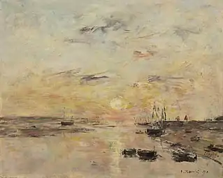 Coucher de soleil sur la Canche, Étaples , 1891Collection privée, Vente 2010