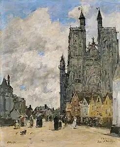 Eugène Boudin, La Place de l'église de Saint Wulfran à Abbeville (1884), Madrid, musée Thyssen-Bornemisza.