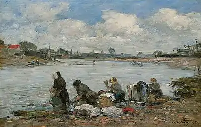 Lavandières au bord de la Touques,  1885Collection privée, Vente 2010