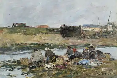 Lavandières sur la Touques près de Trouville, 1891,collection privée, vente 2008.