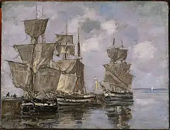 Navires dans le Port à Honfleur, 1856Musée d'Art de l'université de Princeton