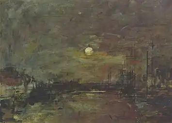Crépuscule sur le Bassin du Commerce au Havre, 1892-1894Musée d'art moderne André-Malraux