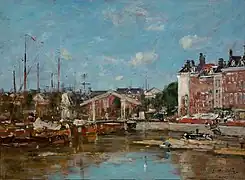 Vue sur le port de Leuvehaven à RotterdamEugène Boudin, 1876Musée Boijmans Van Beuningen, Rotterdam