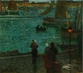 Douarnenez, retour des pêcheurs, à la nuit tombante, 1903.