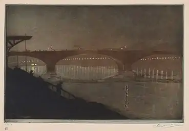 Pont de Solférino, effet nocturne (vers 1898).