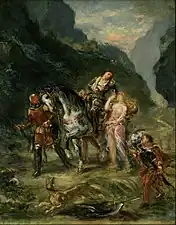 Eugène Delacroix, Angélique et Médor blessé (vers 1860)