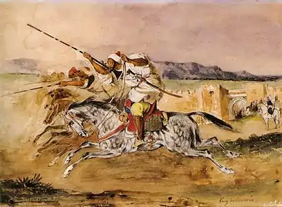 Fantaisie arabe,Eugène Delacroixaquarelle sur papier, 1832.