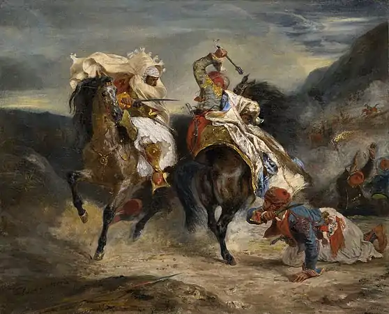 Combat du Giaour et Hassan, Eugène Delacroix, 1826, Art Institute of Chicago, Chicago.