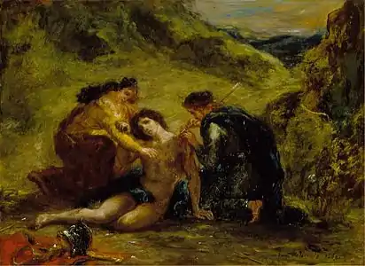 Saint Sébastien avec Sainte Irène et son assistant, Eugène Delacroix, 1858.