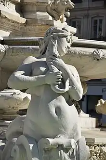 Sirène de la fontaine des Jacobins (1884), Lyon, place des Jacobins.
