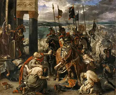 Peinture représentant l'entrée des Croisés dans Constantinople