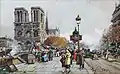 Notre-Dame vue du quai Saint-Michel, tableau d'Eugène Galien-Laloue.