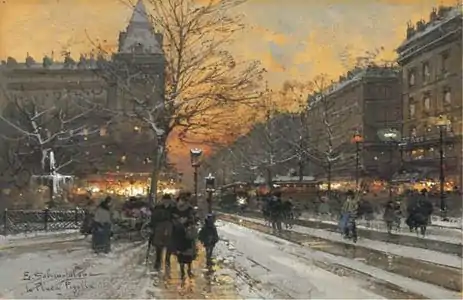 Attribué à Eugène Galien-Laloue, Place Pigalle (vers 1910), localisation inconnue.