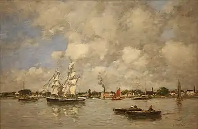 Bordeaux, bateaux sur la GaronneEugène Boudin, 1876Columbus Museum of Art