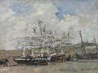 Portrieux, le port marée basse , 1873Collection privée, Vente 2020