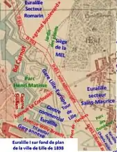 Eura Lille I sur plan de 1898