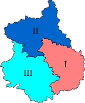 Couleurs des trois circonscriptions en 1978.