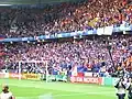 Tribune des supporteurs français à l'Euro 2008.