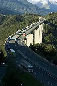 Le pont de l'Europe au col du Brenner.