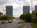 L'entrée du quartier européen sur le boulevard Kennedy.