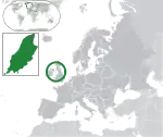 Map showing the Isle of Man in Europe