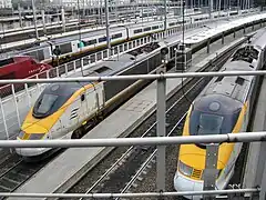 Des Eurostar, à la gare de Paris-Nord.