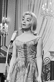 Isabelle Aubret, gagnante du Concours en 1962 pour la France.