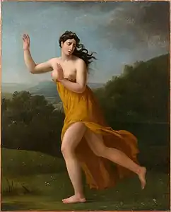 Eurydice piquée par un serpent (huile sur toile, 100 × 81 cm) attribution à Antoinette Béfort (peut-être Salon de 1814)