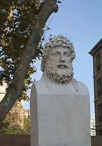 Pythéas et Euthymènes (détail), place Villeneuve-Bargemon à Marseille, achevé par Joseph Chinard en 1809.