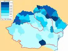 Répartition des Juifs en Grande Roumanie selon le recensement de 1930.