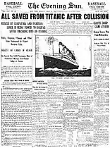 Le Evening Sun du 15 avril 1912.