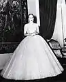 Eva Perón dans une robe longue Dior (1950).