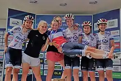 Evita Muzic sacrée championne de France sur route à Épinal (Vosges), le 19 juin 2021, à 22 ans.