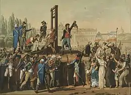 Exécution de Marie Antoinette, 1793, musée de la Révolution française.