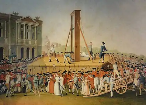 L'exécution de Marie-Antoinette, le 16 octobre 1793 (auteur inconnu).