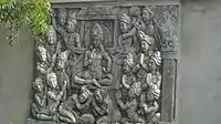 Sculpture au musée archéologique d'Amaravati (copie du relief au musée indien de Calcutta).