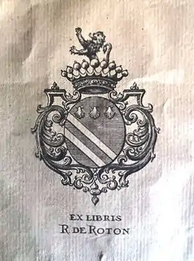 Un ex-libris héraldique français du 18e siècle, gravé au burin