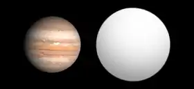 Tailles comparées de Jupiter et de HR 8799 c.