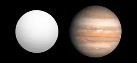 Tailles comparées de Kepler-9 c et de Jupiter
