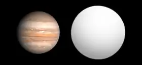 Tailles comparées de Jupiter et de TrES-2b