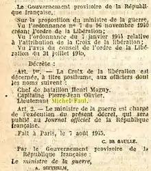 Extrait J.O 10 août 1945