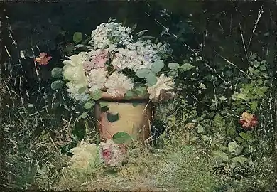 Pot de fleurs (vers 1900).