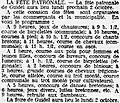 Le programme de la fête patronale de Guidel du 2 octobre 1911 (journal L'Ouest-Éclair).