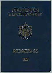 Couverture d'un passeport liechtensteinois