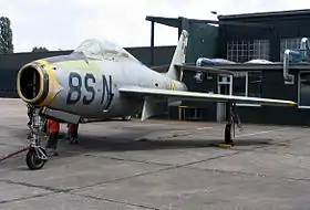 F-84F aux couleurs belges conservé à Kleine-Brogel